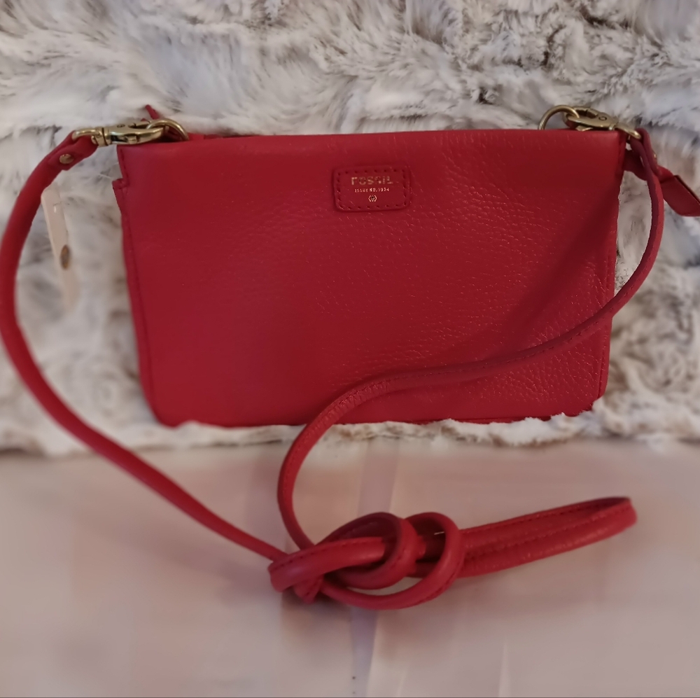 Fossil Red Crossbody Bag